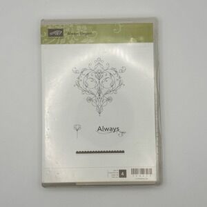 Stampin Up Always Elegant Clear Mount Rubber Stamp Set 120477 Flourish 4pc